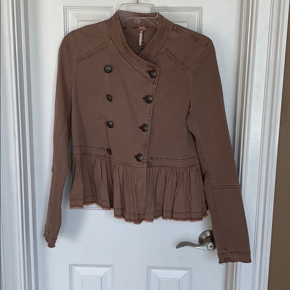 Ladies Free People Jacket Coat XS Brown EUC